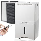 Greenmigo 55L WiFi Luftentfeuchter mit Fernsteuerung,Ionisator,HEPA-Filter,Aktivkohlefilter,Raumentfeuchter Entfeuchter bis 150m²,7L Wassertank,Digitaler Feuchtigkeitsanzeige,Timer(ALPHA-AF55 WiFi)