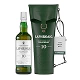 Laphroaig 10 Jahre + Stiefel | Islay Single Malt Scotch Whisky | mit Geschenkverpackung | einzigartig rauchig-torfiger Geschmack | 40% Vol | 700ml Einzelflasche + Stiefel