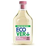 Ecover Flüssigwaschmittel für empfindliche Textilien, Ecover Waschmittel, schont Wolle und Feines, 22 Waschgänge, 1 x 1L