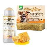 Fellmeister® Bio Hundeseife zur effektiven Haut- und Fellpflege - Hunde-Seife für 100% handgemacht für jeden Hundetyp - Hund Kernseife, Fellseife, Naturseife (2er-Pack)