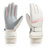 Feelorna Damen Winter Ski Handschuhe, Winddicht Thermische Touchscreen wasserdichte Surface&Fleece gefütterte Winter Warme Handschuhe für Skifahren Radfahren Reiten Outdoor Sport