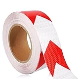 YZDZSW Reflektorband Selbstklebend, Selbstklebend Warnklebeband, Warnmarkierung Sicherheit Sicherheitsband-Conspicuous Warning Tape für Sicherheit Warnung(Rot/Weiß 10m x 5cm)