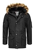 Geographical Norway Herren Parka Jacke Winterjacke Kapuze Webpelz SP216H/GN Größe L Farbe black