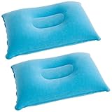 NJCXOLA 2 Stück Kissen aufblasbar,Aufblasbares kopfkissen,Aufblasbares Kissen Camping Reisekissen Luftkissen Kopfkissen Velour Kissen,Nackenkissen Strandkissen,für Outdoor Reisen, 34 * 22CM