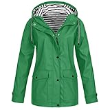 Regenjacke Damen Wasserdicht Winddichter Softshelljacke für Damen mit Kapuze Fahrrad Regenmantel Atmungsaktiv Outdoorjacke Dünne Übergangsjacke Damen Trenchcoat Wandern Sommerjacke