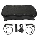 XUANYU Vibrationsplatte Fitness Shaper Rüttelplatte mit Bluetooth Lautsprecher, LCD-Display und Trainingsbänder (Schwarz)