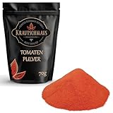 Krautschmaus Tomatenpulver 70g, Tomatengewürz, getrocknete Tomaten Pulver, Premium Tomaten gemahlen,Gewürz ohne Zusatzstoffe