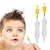 Baby-Nasen- und Ohrenschmalz-Reiniger, Neugeborenen-Essentials, weiches Baby-Nasen-Picker-Werkzeug für Säuglinge, klebrige und getrocknete Boogie, Baby-Booger-Entferner (2er-Pack, gelb)