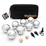 BigDean Boule Set mit 8 verchromten Boule Kugeln