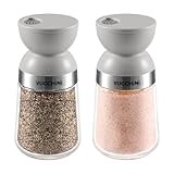 Vucchini Salz-und Pfefferstreuer-Set,3 Modi,Vollständig abnehmbar,spülmaschinenfest,Grau