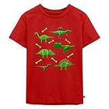 Spreadshirt Dinosaurier Kinder Premium T-Shirt, 98/104 (2 Jahre), Rot