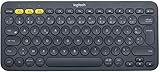 Logitech K380 Kabellose Bluetooth-Tastatur, Multi-Device & Easy-Switch Feature, Windows- und Apple-Shortcuts, PC/Mac/Tablet/Handy/Apple iOS+TV, Französisches AZERTY-Layout - Grafit