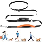 X XBEN Freihandleine Hundeleine für Große Mittelgroße Kleine Hunde, Umhängeleine Joggingleine Hunde zum Joggen Laufen Wandern mit Dual Griffe, Verstellbar (0,8-2,35M), Freihändig Laufleine für Hunde