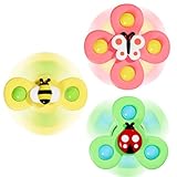 Winstico Saugnapf Spielzeug Baby, 3 Stück Fidget Toys Sensorik Lustige Insektenmuster Wasserspielzeug für Kinder Toddler ab 18 Monate