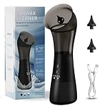 Ohrenschmalz Entferner, Elektrische Ohrenreinigungsset mit Abwassertank 4 Reinigungsmodus Einstellungen, Wiederaufladbarer Ohrenreiniger, Sicherer, Effektiver Ohrenreiniger – Schwarz