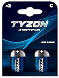 TYZON C Super Alkaline Batterien, 1,5 Volt, 2 Stück – Ideal für Geräte mit geringem Stromverbrauch