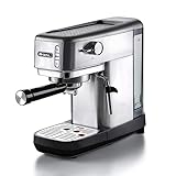 Ariete 1380, Kaffeemaschine aus Metall, Kompatibel mit Kaffeepulver und ESE-Pods, 15 bar Maximum, 1 oder 2 Tassen-Filter, Cappuccino-Düse, 1300W, Silber
