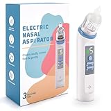 IGUGI Nasensauger Baby Elektrisch,5 Saugstärken Nasensekretsauger,Elektrischer Nasensauger Baby Staubsauger Wiederaufladbar,Musik Funktion Und 3 Silikon Tipps,Aufbewahrungsbox,Sanft Sicher Effizien