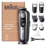 Braun Barttrimmer, Bartschneider/Trimmer/Haarschneider Herren, Haarschneidemaschine Profi, 40 Einstellungen, Ladestation, Reiseetui, Bartschablone, 180 Min. kabellose Laufzeit, BT9440