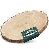 Große Baumscheibe Dekobrett Holz Holzbrett Brett Tablett Holzscheibe Ø 35-40 cm