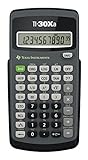 Texas Instruments TI-30XA Schulrechner (Einzeiliges, 10-stelliges Display, Batteriebetrieb) Grau Schwarz