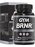 GYM BRNR Pre Workout Fitness-Formel mit L-Carnitin, Citrullin, Arginin, Stoffwechsel-Matrix mit Cholin, Aminosäuren Komplex hochdosiert, 120 Kapseln