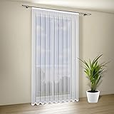 Happy Home Products Store Milena, transparenter Vorhang in Weiß – (B x H): 300 x 245 cm