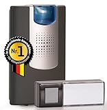 HEIDEMANN Funkklingel Set HX Flashlight - Erweiterbare Klingel - mit optischem Blitzsignal- Funk Klingel - inkl. Sender & Empfänger - HX Türklingel - schwarz