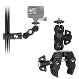 NEVYTOL Kamera Halterung, Klemmstativ, Magic Arm mit Super Clamp Crab und 360° Doppelkugelkopf mit 1/4' & 3/8' Gewinde für Nikon DSLR Kamera/Gopro/Led Videoleuchte/Ronin-M/Ronin MX/Freefly MOVI