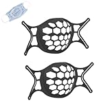 2 Stück 3D-Gesichtsmaskenhalterung, Gesichtsmaskenhalter, Mundmuffelhalterung, wiederverwendbar, waschbar, Atemmundmuffel-Stützrahmen, Maskenschutz für Abstandshalter unter der (Schwarz)