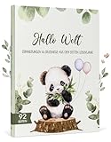 MILO&KIDS® Babyalbum mein erstes Jahr (Panda) | Babytagebuch zum Selbstgestalten | Baby Erinnerungsbuch - Ein besonderes Geschenk zur Geburt für Mädchen und Jungen | Babybuch im DIN A4 Format