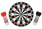 Dartscheibe Dartboard zweiseitig mit 3 Michael Van Gerwen Dartpfeile und 6 Kunststoffpfeile, ∅38 cm, klassisches Dartspiel