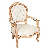 Biscottini Sessel Wohnzimmer und Stuhl Schlafzimmer 50x74x52 cm | Schlafzimmer Sessel mit antikem Finish | Brauner Zimmerstuhl