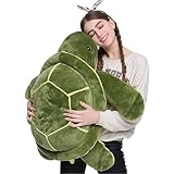 Schildkröte Kuscheltier - Große Grüne Plüschschildkröte, Weiches Flauschiges Plüschtier (25 cm, Grün)