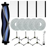 Roboter-Staubsauger-Ersatzteil-Set, 1 Hauptbürste, 4 Seitenbürsten, 3 Wischtücher, 2 Filter, effektive Bodenreinigung, fängt Tierhaare und Staub auf, für den Heimgebrauch (B)