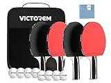 VICTOREM Tischtennisschläger – Professionelles Tischtennisschläger-Set mit Gummi und ergonomischem Griff für verbesserte Kontrolle und Spin – Spin, Geschwindigkeit und Kontrolle für ultimative