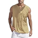 Herren Frühling Sommer Tops Casual Sport nrmelloses Top Baumwolle Leinen Weste Solide Fitness Muscle Tank