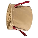BESTOYARD Outdoor-Klappeimer Campingwasser Tragbarer Eimer Falten Faltbare spülschüssel faltbares spülbecken reisewasserkocher Zusammenklappbarer Wasserbehälter Campingzubehör PVC Khaki