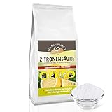 GOLDEN PEANUT Zitronensäure Pulver 1 kg, E-330 reine Citronensäure, Lebensmittelqualität, natürlich reinigen entkalken