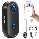 NinjaCam Action Cam 4K WiFi, Bodycam Mini Körperkamera, Helmkamera Motorrad, Sportkamera Wasserdicht bis 30M, Haustier Kamera, Tragbare Kabellose Actionkamera für Outdoor Sportarten, Schwarz