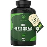 Bio Gerstengras – 240 vegane Kapseln – 3.000 mg pro Tag – aus deutschem Anbau & in Deutschland produziert – laborgeprüft & biozertifiziert – hochdosiert, vegan & frei von Zusatzstoffen – TRUE NATURE®