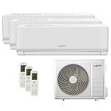 Green Electric Plus Klimaanlage Trial Split 9000 + 9000 + 9000 BTU, Wi-Fi R32, Energieeffizienz A++/A+, 3 Innengeräte und 1 Außengerät, mit Fernbedienung, Geringer Stromverbrauch