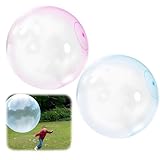 Wasserball, 2 Stück XXL Luftball für Strand und Pool, Mega Bubble Ball für Kinder und Erwachsene, Aufblasbare Wasserballons für Outdoor-Spiele und Party