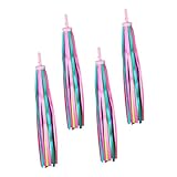 MAGICLULU 2 Paare Bunte Fahrrad Scooter Lenkradfransen aus Strapazierfähigem Einfache Montage Dekorative Fahrradwimpel für Mädchen und Jungen Farbenfrohe Deko für Kinderfahrräder und Roller