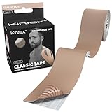 Kintex Kinesiologie-Tape Classic - selbstklebend, elastisch, wasserfest und antiallergisch - Sport- und Kinesiotape zum Einsatz bei Sportverletzungen - Beige - 5 cm x 5 m