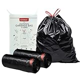 Kashack Müllbeutel 15l 50 Stück, Mit Zugband Schwarz Mülltüten, 25µm Extra Stark Schwerlast Reiß Feste MüLlsäCke,FüR Badezimmer, Küche, Schlafzimmer, BüRo AbfallsäCke, Schnell Verpacken MüLl 45x50cm