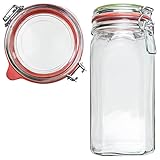 Einmachglas mit Bügelverschluss 1 x 1500ml | EDEL KRAUT - Premium Einweckgläser Bügelgläser Drahtbügelgläser Vorratsgläser - Gläser aus deutscher Glashütte - mason jar - Marmeladengläser