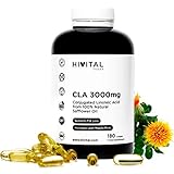 CLA (Konjugierte Linolsäure) 3000 mg pro Dosis. 180 Softgel-Kapseln für 2 Monate Behandlung. 100% natürlichem Saflor-Pflanzenöl. Hergestellt von HIVITAL