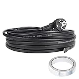 CPROSP 8m Heizkabel 250V 24W/m, Frostschutz Wasserleitung Heizband, Heizleitung mit Schutzkontaktstecker, Dachrinnenheizung Frost, eisfrei Heizleitung mit Thermostat für Wasserleitungen oder Pflanzen