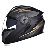 Klapphelm Motorradhelm Für Herren Und Damen Modularer Motorradhelm Mit Doppelvisier Wintertauglicher Integralhelm Geeignet Für Pendler Und Outdoor-Touren J,XL=(61-62CM)